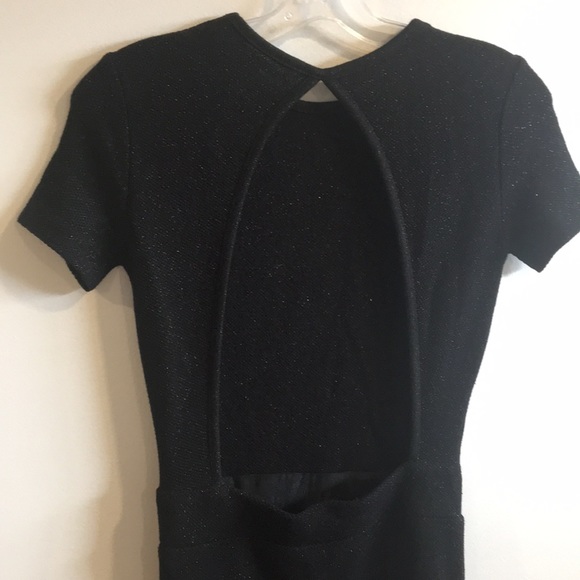 ZARA Knit Black Midi Open Back Dress Size Small - Picture 3 of 15